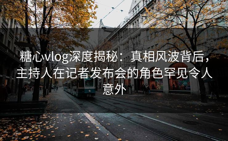 糖心vlog深度揭秘：真相风波背后，主持人在记者发布会的角色罕见令人意外