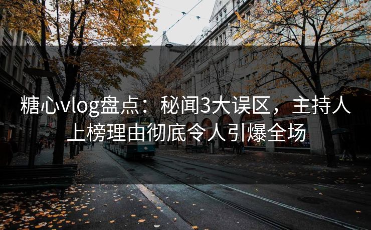 糖心vlog盘点：秘闻3大误区，主持人上榜理由彻底令人引爆全场  第1张