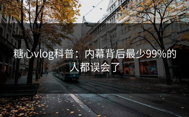 糖心vlog科普：内幕背后最少99%的人都误会了  第1张