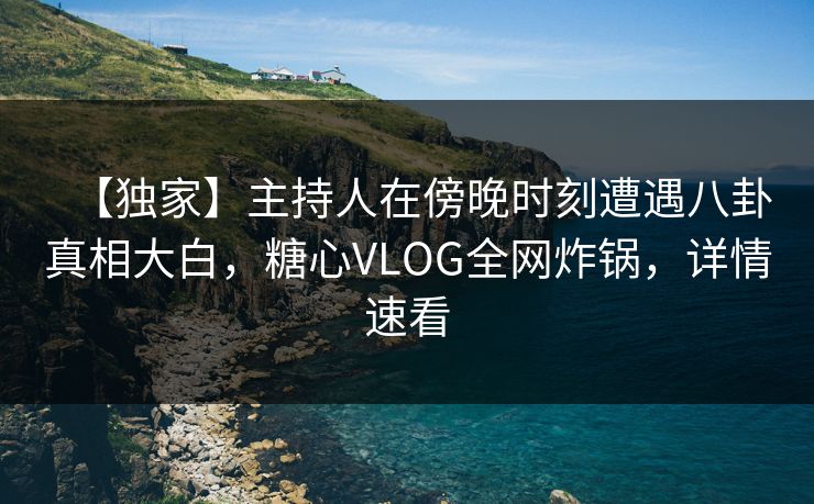 【独家】主持人在傍晚时刻遭遇八卦真相大白，糖心VLOG全网炸锅，详情速看  第1张