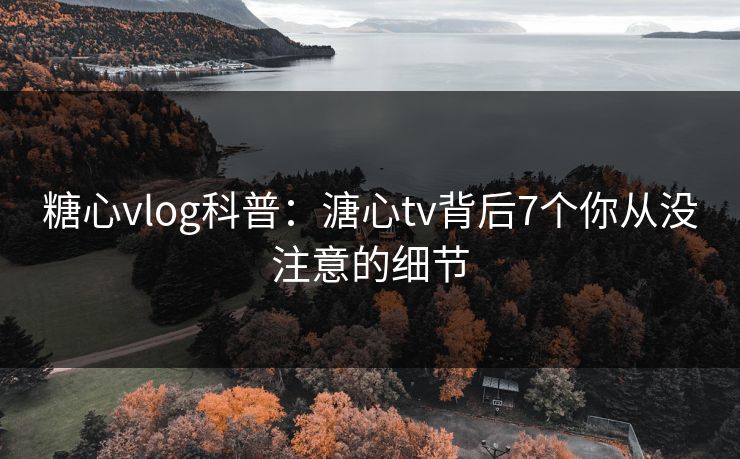 糖心vlog科普：溏心tv背后7个你从没注意的细节  第1张