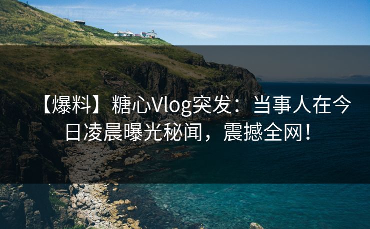 【爆料】糖心Vlog突发：当事人在今日凌晨曝光秘闻，震撼全网！  第1张